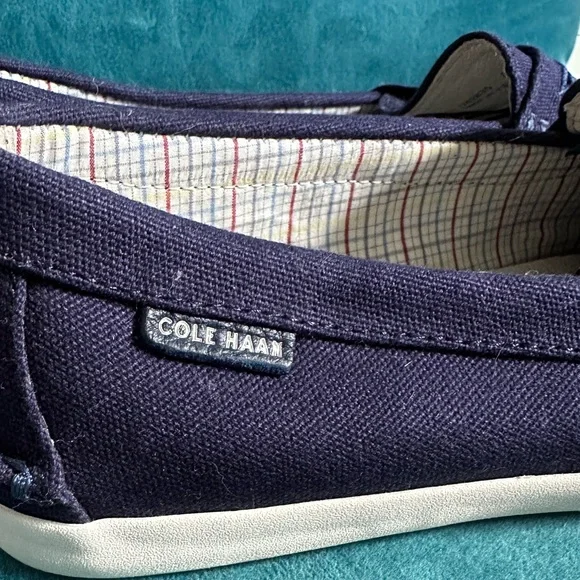 Cole Haan Navy Canvas Penny Loafer - Size 8 - Picture 5 of 7